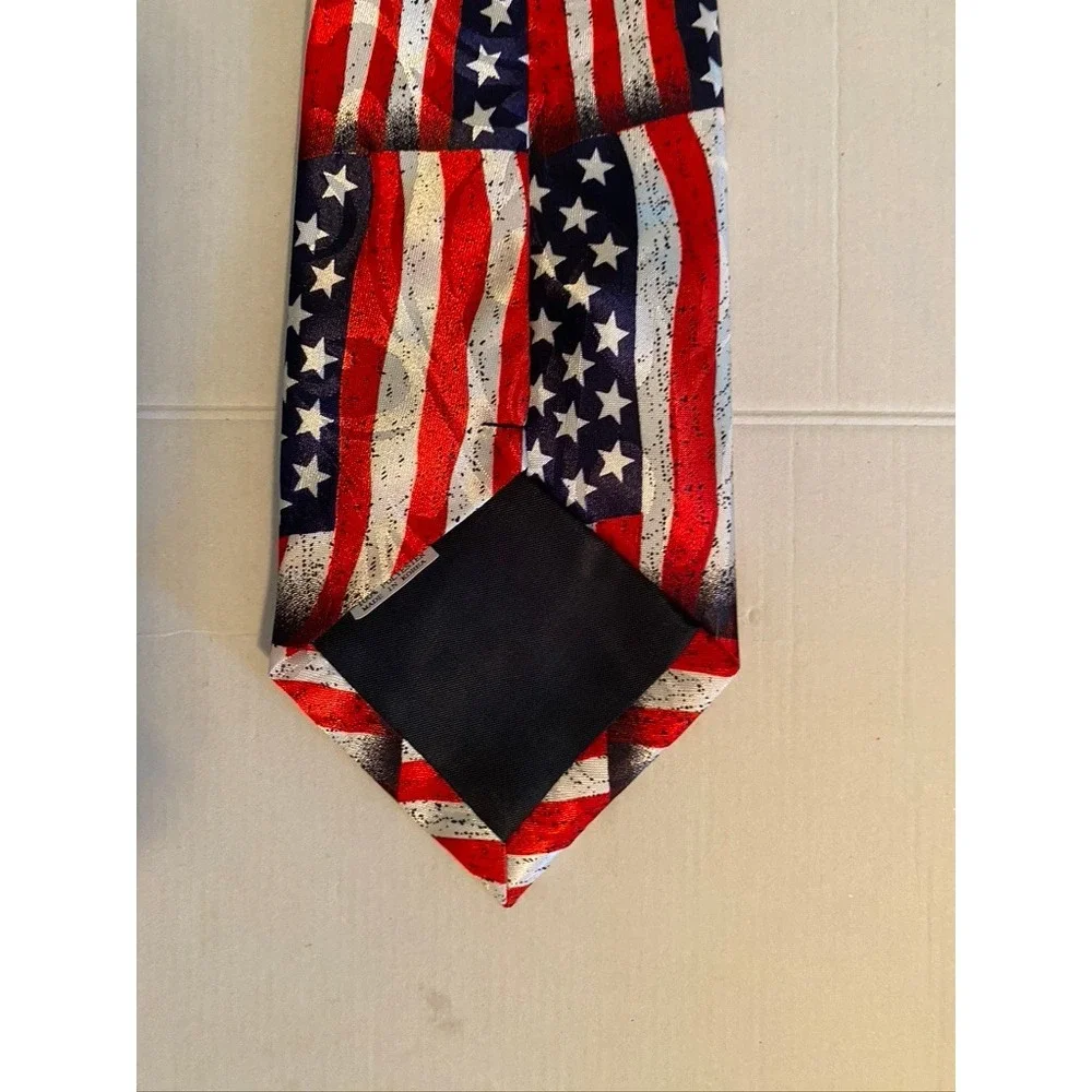 Steven Harris Mens USA Flag GOP Elephant Tie Red White Blue Patriotic Handmade
